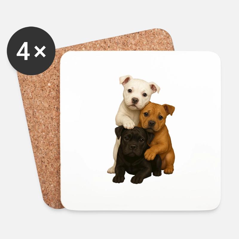 Hund Hunde Süße Hunde - Untersetzer (4er-Set) - Weiß