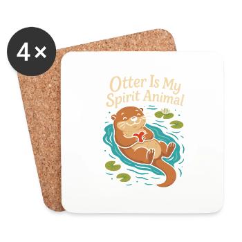 Otter ist mein Seelentier - Untersetzer (4er-Set) - Weiß - Vorne