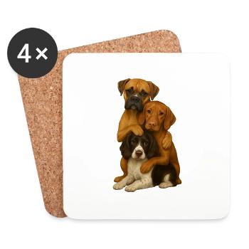Dog Dogs Cute Dogs - Coasters (set of 4) - white - Front