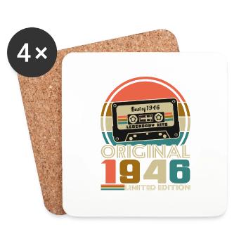 80 Years 1946 Vintage Retro Birthday - Coasters (set of 4) - white - Front