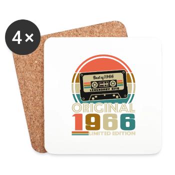 60 Years 1966 Vintage Retro Birthday - Coasters (set of 4) - white - Front