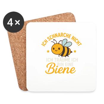 I don't snore – bee dream - Coasters (set of 4) - white - Front