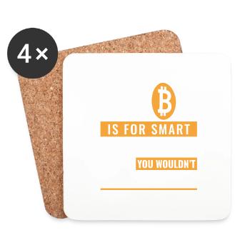 Chemise Bitcoin pour les fans de crypto - Dessous de verre (lot de 4) - blanc - Devant