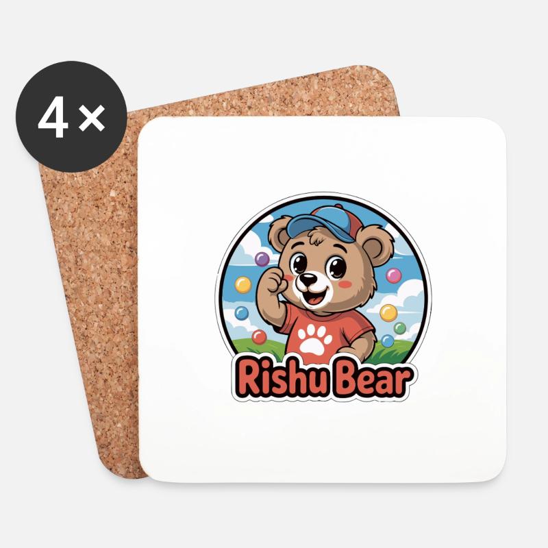 SÜSSER BÄR - Untersetzer (4er-Set) - Weiß