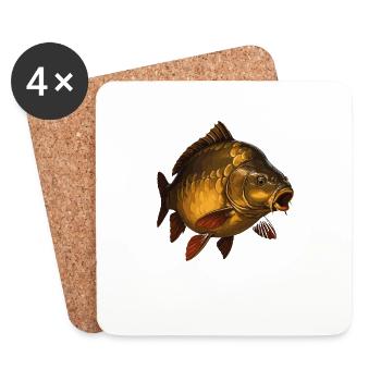 Spiegelkarpfen Angeln – Big Carp Artwork - Untersetzer (4er-Set) - Weiß - Vorne