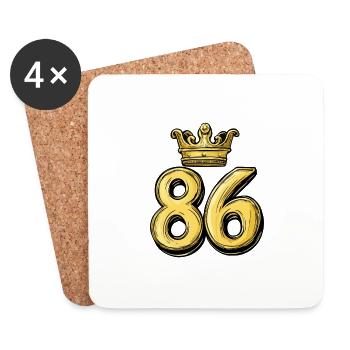 86 Number Krone - Coasters (set of 4) - white - Front