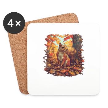 Squirrel - Coasters (set of 4) - white - Front