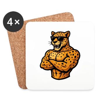 Gepard Comic - Coasters (set of 4) - white - Front