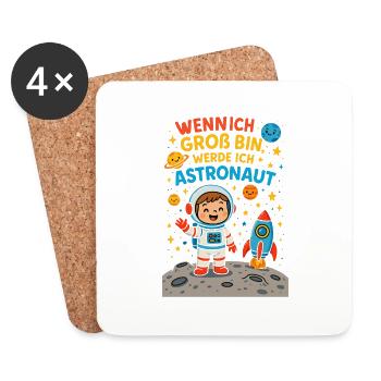 When I grow up, I'll be an astronaut - Coasters (set of 4) - white - Front