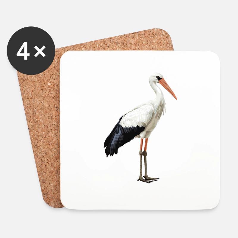 Störche Storch - Untersetzer (4er-Set) - Weiß