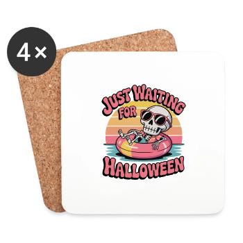 Chill Skelett Halloween Vibes - Untersetzer (4er-Set) - Weiß - Vorne