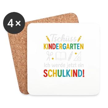 Goodbye Kindergarten Hello Schoolchild - Coasters (set of 4) - white - Front