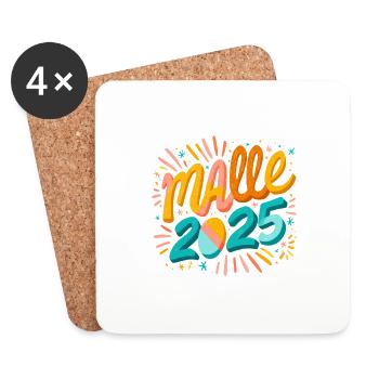 Malle 2025 Mallorca - Untersetzer (4er-Set) - Weiß - Vorne