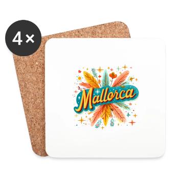Mallorca Bunt - Untersetzer (4er-Set) - Weiß - Vorne