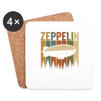 Zeppelin Retro Airship Design - Coasters (set of 4) - white - Front