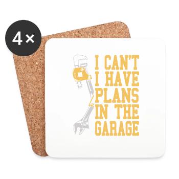 I Can’t Have Plans Garage Time Wrench Life - Untersetzer (4er-Set) - Weiß - Vorne