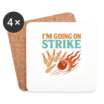 Ich gehe in den Streik - Untersetzer (4er-Set) - Weiß - Vorne