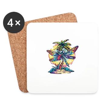 Dragonfly Summer Holiday - Coasters (set of 4) - white - Front