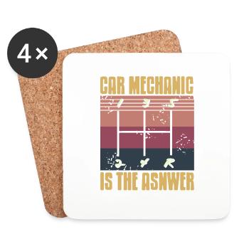 Car Mechanic Is the Answer Manual Gear Humor - Coasters (set of 4) - white - Front