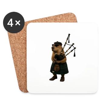 Capybara Dudelsack - Untersetzer (4er-Set) - Weiß - Vorne