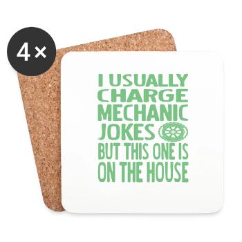 Funny Mechanic Joke On The House Garage Humor - Coasters (set of 4) - white - Front