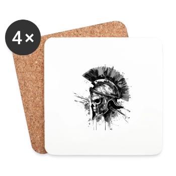 Spartan Skull Helmet - Coasters (set of 4) - white - Front