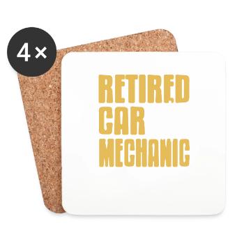 Retired Car Mechanic Not My Problem Anymore - Untersetzer (4er-Set) - Weiß - Vorne