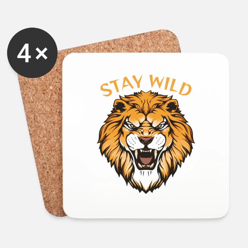 Stay Wild - Untersetzer (4er-Set) - Weiß