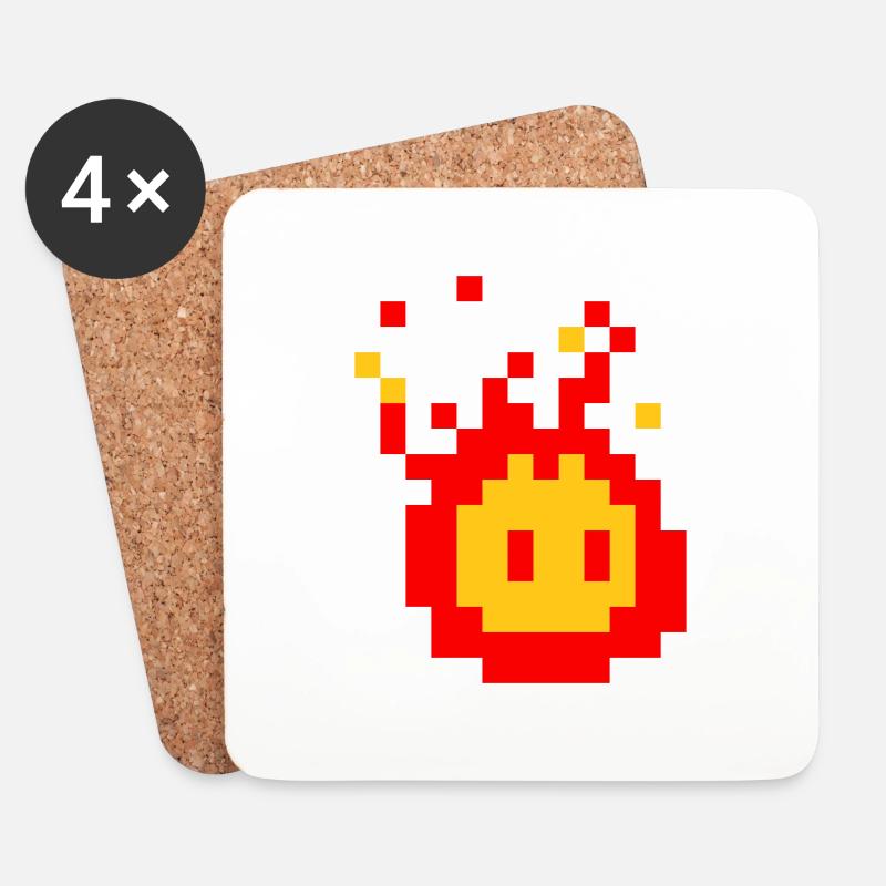 Fireball - Untersetzer (4er-Set) - Weiß