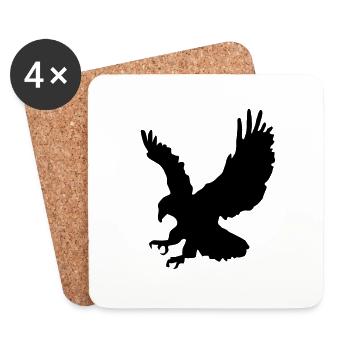 Swooping Jagd Adler - Untersetzer (4er-Set) - Weiß - Vorne
