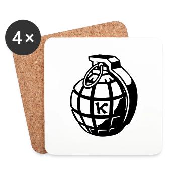 Granate - Dessous de verre (lot de 4) - blanc - Devant