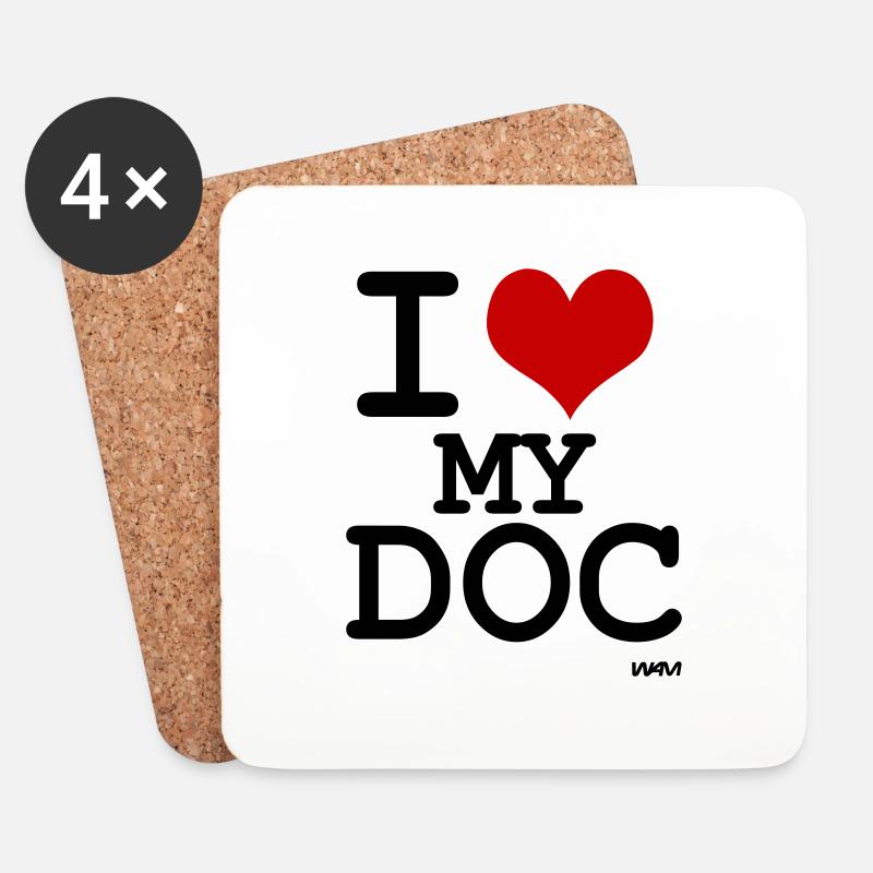 i love my doc - Untersetzer (4er-Set) - Weiß