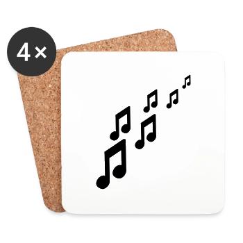 Noten - Untersetzer (4er-Set) - Weiß - Vorne