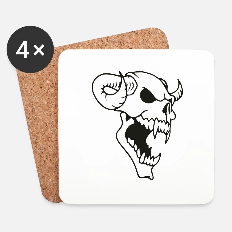 Demon - Untersetzer (4er-Set) - Weiß