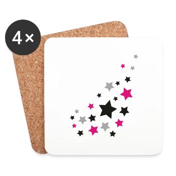 Sterne - Stars - Weltraum - Untersetzer (4er-Set) - Weiß - Vorne