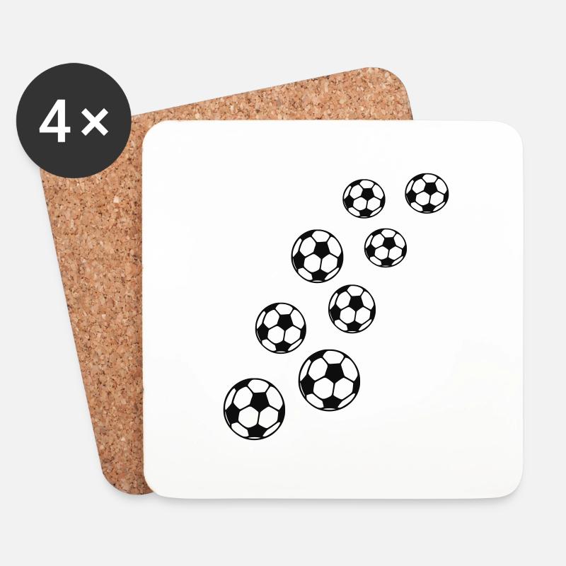 Fußball - Untersetzer (4er-Set) - Weiß