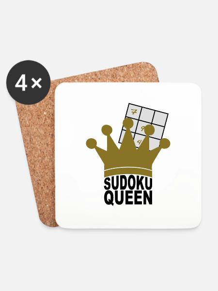 Sudoku Queen - Untersetzer (4er-Set) - Weiß