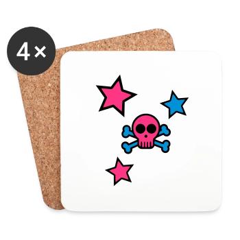 skull - Coasters (set of 4) - white - Front