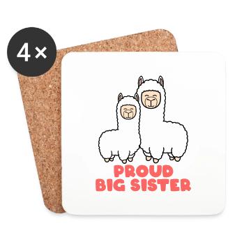 Proud big sister llama - Coasters (set of 4) - white - Front