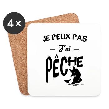 Je peux pas j'ai pêche - Dessous de verre (lot de 4) - blanc - Devant