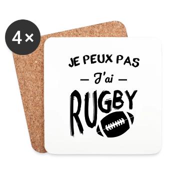 Je peux pas j'ai rugby - Dessous de verre (lot de 4) - blanc - Devant