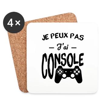 Gamer - Je peux pas j'ai console - Dessous de verre (lot de 4) - blanc - Devant