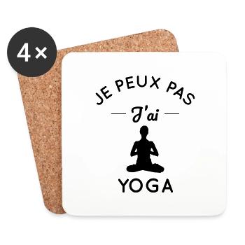 Je peux pas j'ai yoga - Dessous de verre (lot de 4) - blanc - Devant
