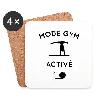 Humour - Mode gym activé - Dessous de verre (lot de 4) - blanc - Devant