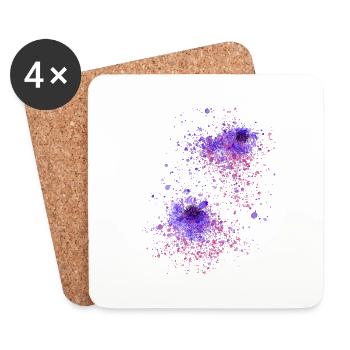flower, floral, graffiti, painting, watercolor, abstract - Coasters (set of 4) - white - Front
