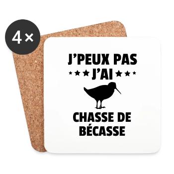 j'peux pas j'ai chasse de bécasse - Dessous de verre (lot de 4) - blanc - Devant
