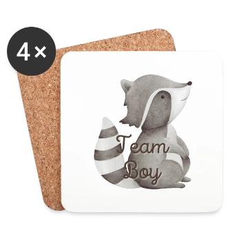 Team Boy - Untersetzer (4er-Set) - Weiß - Vorne