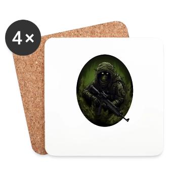 Ghost Warrior Soldat - Untersetzer (4er-Set) - Weiß - Vorne