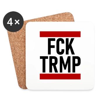 FCK TRMP - Untersetzer (4er-Set) - Weiß - Vorne