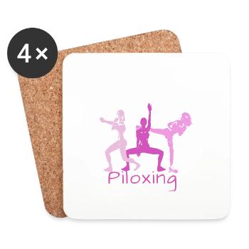 Piloxing, Pilates, gymnastique, graffiti, yoga - Dessous de verre (lot de 4) - blanc - Devant